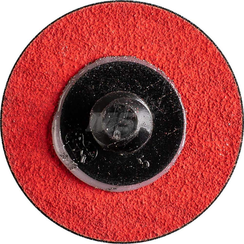 Quick-Change Disc: CDR, 1-1/2″ Disc Dia, 120 Grit, Ceramic, Coated Red, Polyester Backed, 5,000 RPM