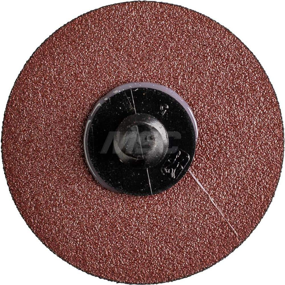 Quick-Change Disc: CDR, 2″ Disc Dia, 120 Grit, Aluminum Oxide, Coated Reddish Brown, Polyester Backed, 3,800 RPM