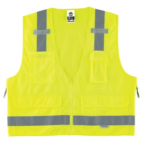 8250Z Glowear Surveyors Vest Lime 2X/3X - Benchmark Tooling