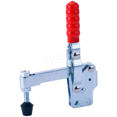 Manual Hold-Down Toggle Clamp: Vertical, 500 lb Capacity, Solid Bar, Straight Base 60 ° Handle Movement, 100 ° Bar Opening, Plastic