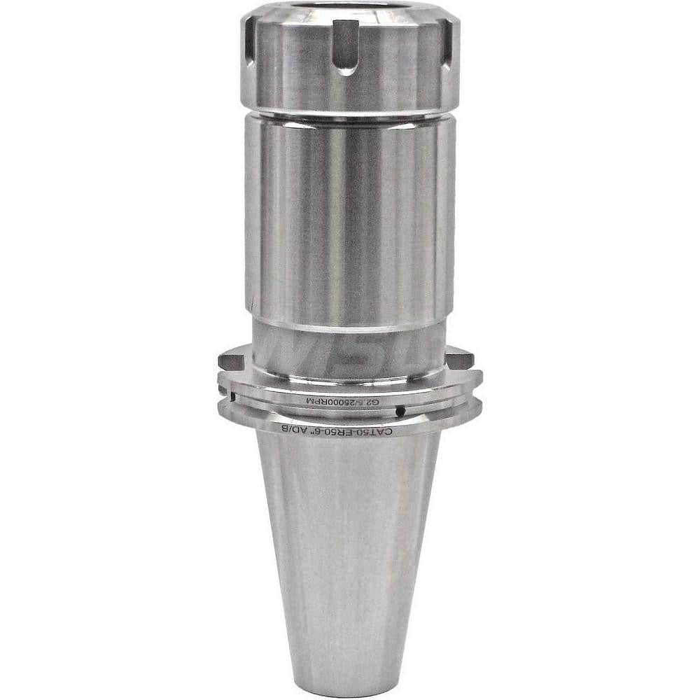 Collet Chuck: ER Collet, CAT Taper Shank 6″ Projection, 0.0001″ TIR, Balanced to 25,000 RPM, Through Coolant