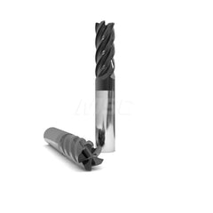 Square End Mill: 3/8'' Dia, 7/16'' LOC, 3/8'' Shank Dia, 2'' OAL, 5 Flutes, Solid Carbide Single End, nACo Finish, Upcut Flute, 38 ™ Variable Helix, Centercutting, RH Cut, RH Flute, Series 1035 & Hurrimill