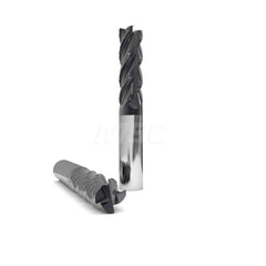 Square End Mill: 1/8'' Dia, 1/4'' LOC, 1/8'' Shank Dia, 1-1/2'' OAL, 4 Flutes, Solid Carbide Single End, nACo Finish, Upcut Flute, 38 ™ Variable Helix, Centercutting, RH Cut, RH Flute, Series 1031 & Hurrimill