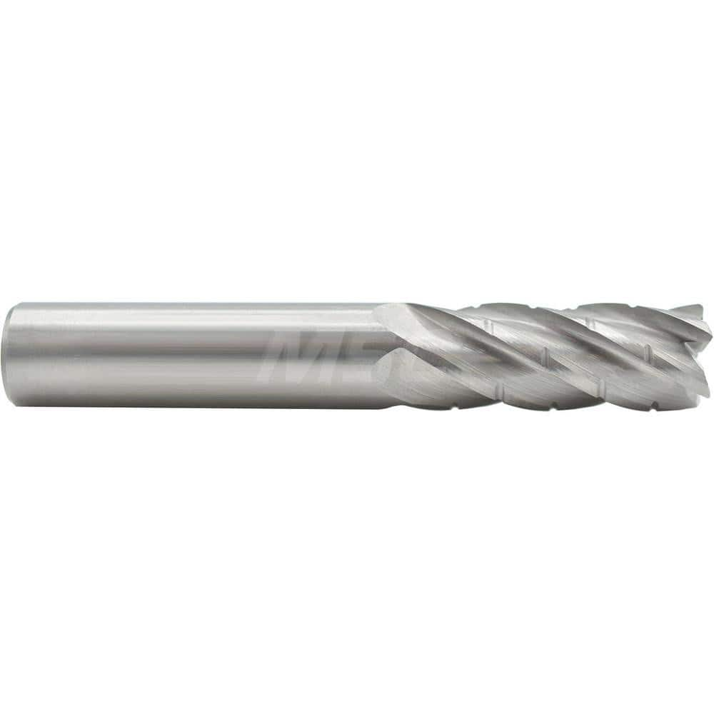 Corner Radius End Mill: 1″ Dia, 3″ LOC, 0.09″ Radius, 5 Flutes, Solid Carbide 5-1/2″ OAL, 1″ Shank Dia, 37 ° Helix, Bright/Uncoated, Corner Radius End, Centercutting, Series 1500