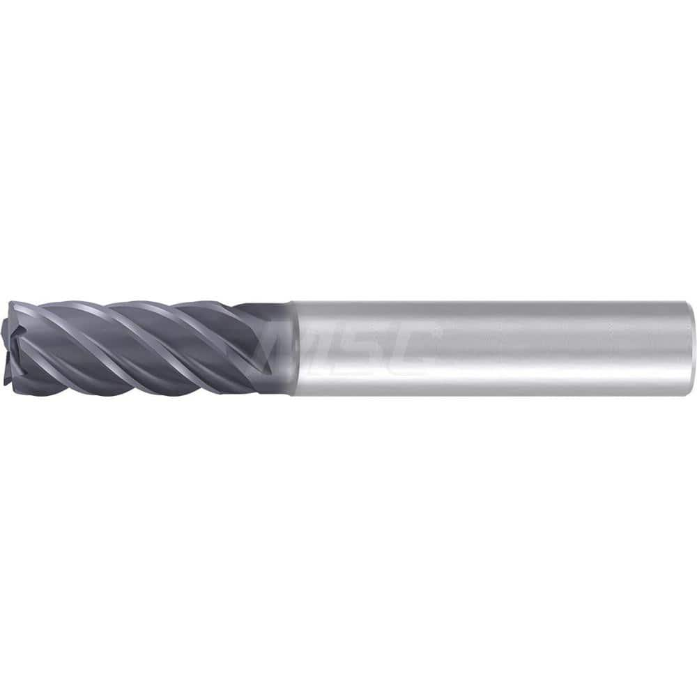 5/8″ Diam 5-Flute 35/38° Solid Carbide 0.008″ Corner Chamfer Roughing & Finishing End Mill AlCr Finish, 1-1/4″ LOC, 3-1/2″ OAL, 5/8″ Shank Diam, Centercutting, Standard Length