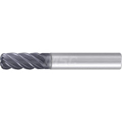 1″ Diam 5-Flute 35/38° Solid Carbide 0.12″ Corner Radius Roughing & Finishing End Mill AlCr Finish, 1-1/2″ LOC, 4″ OAL, 1″ Shank Diam, Centercutting, Standard Length