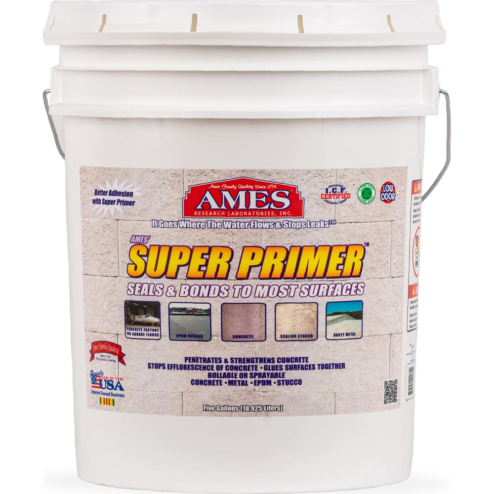 Ames - 5 Pail Semi-Clear Water-Based Acrylic Primer - Exact Industrial Supply