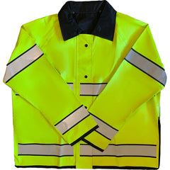 Louisiana Professional Wear - Rain & Chemical Wear; Garment Style: Rain Jacket ; Garment Type: High Visibility; Rain; Waterproof ; Material: Polyurethane/Nylon ; Size: X-Large ; Color: Fluorescent Yellow/Black ; Certification Type: ANSI/ISEA 107-2015 Typ - Exact Industrial Supply