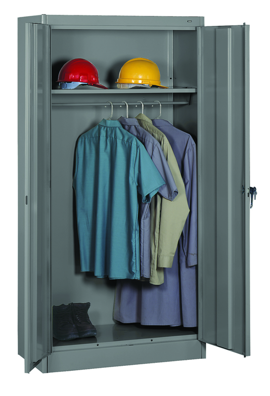 36"W x 18"D x 72"H Knocked-Down Wardrobe Storage Cabinet W/Coat Road and 1 Shelf - Benchmark Tooling