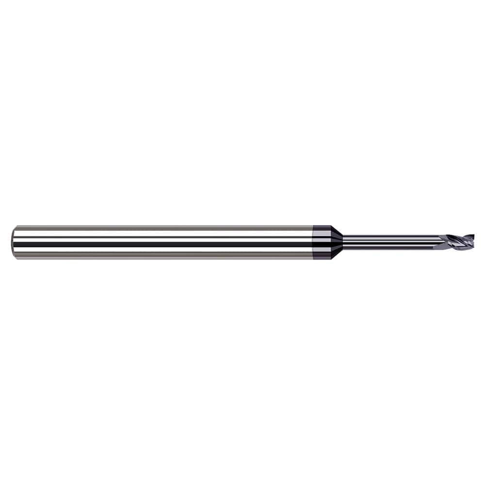 Square End Mill: 7/64'' Dia, 0.164'' LOC, 1/8'' Shank Dia, 2-1/2'' OAL, 3 Flutes, Solid Carbide Single End, AlTiN Finish, 30 ° Helix, Centercutting, RH Cut, RH Flute