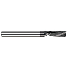 Square End Mill: 3/32'' Dia, 3/8'' LOC, 1/4'' Shank Dia, 2'' OAL, 1 Flute, Solid Carbide Single End, Amorphous Diamond Finish, Downcut Flute, 22 ° Helix, RH Cut, RH Flute