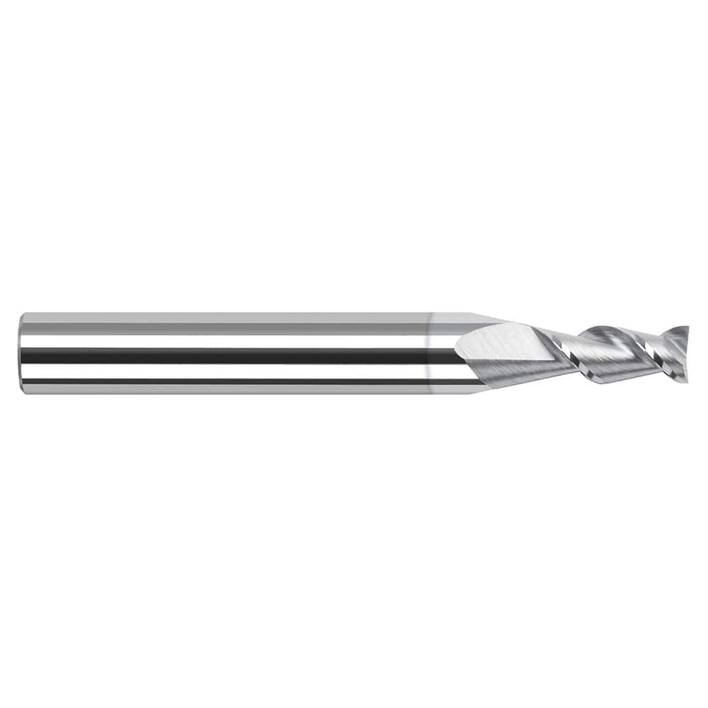 Square End Mill: 7/64'' Dia, 0.327'' LOC, 1/8'' Shank Dia, 1-1/2'' OAL, 2 Flutes, Solid Carbide Single End, TiB2 Finish, 45 ° Helix, Centercutting, RH Cut, RH Flute