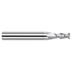 Square End Mill: 0.039'' Dia, 0.117'' LOC, 1/8'' Shank Dia, 1-1/2'' OAL, 2 Flutes, Solid Carbide Single End, TiB2 Finish, 45 ° Helix, Centercutting, RH Cut, RH Flute