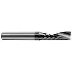 Square End Mill: 3/64'' Dia, 9/64'' LOC, 1/8'' Shank Dia, 1-1/2'' OAL, 1 Flute, Solid Carbide Single End, Amorphous Diamond Finish, Upcut Flute, 22 ° Helix, Centercutting, RH Cut, RH Flute