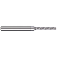 Square End Mill: 1/64'' Dia, 1/8'' LOC, 1/8'' Shank Dia, 2-1/2'' OAL, 4 Flutes, Solid Carbide Single End, TiB2 Finish, 50 ° Variable Helix, RH Cut, RH Flute