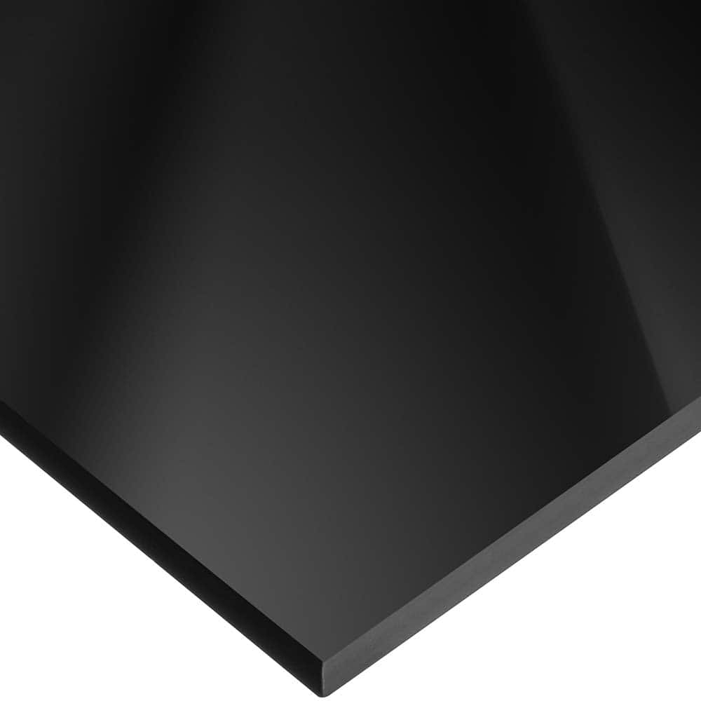 USA Sealing - Plastic Bars; Material: Cast Acrylic ; Shape: Rectangular ; Height (Inch): 3/16 ; Width (Inch): 2 ; Length (Feet): 1.000 ; Color: Black - Exact Industrial Supply