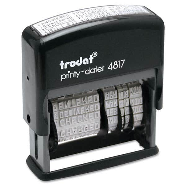 Trodat - Pre-inked Custom Stamps Type: Custom Stamp - 12 Message Dater Message: Date/Answered/Received/Entered/Backordered/Cancelled/Charged/PAID/Checked/Shipped/Billed/Delivered/Faxed - Benchmark Tooling