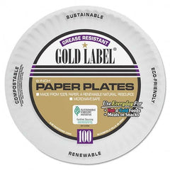 AJM Packaging Corporation - Coated Paper Plates, 6", White, Round, 100/Pack - Benchmark Tooling