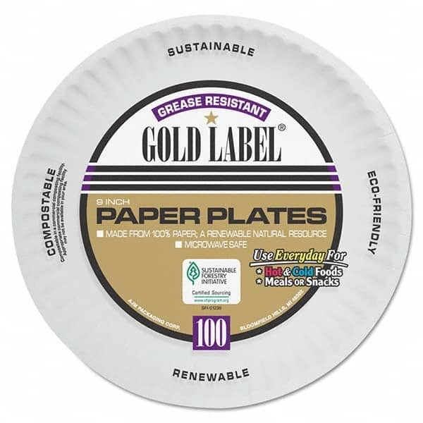 Plate: White, 12 Per Pack & 100 Pack Per Pack White