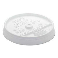 DART - Sip Thru Lids For 10, 12 oz Foam Cups, Plastic, White, 1000/Carton - Benchmark Tooling