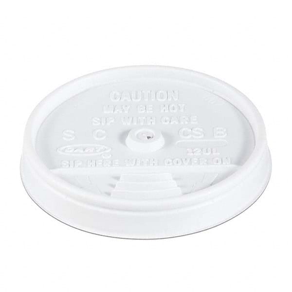 DART - Sip-Through Lids For 10, 12, 14 oz Foam Cups, Plastic, White, 1000/Carton - Benchmark Tooling