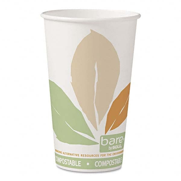 DART - Bare by Solo Eco-Forward PLA Paper Hot Cups, Leaf Design, 16 oz, 1000/Carton - Benchmark Tooling