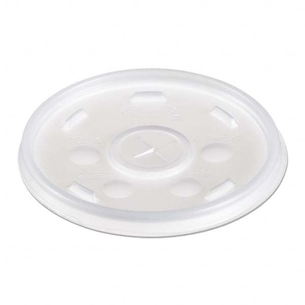 DART - Plastic Lids, for 12 oz Hot/Cold Foam Cups, Slip-Thru Lid, White, 1000/Carton - Benchmark Tooling