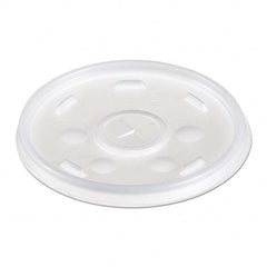 DART - Plastic Lids, for 12 oz Hot/Cold Foam Cups, Slip-Thru Lid, White, 1000/Carton - Benchmark Tooling