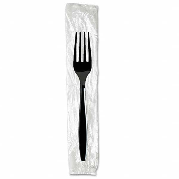 Dixie - Individually Wrapped Forks, Plastic, Black, 1000/Carton - Benchmark Tooling