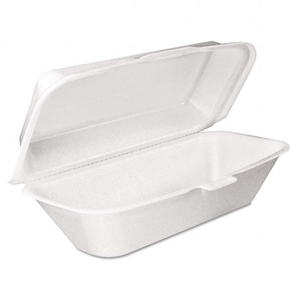 DART - Foam Hoagie Container with Removable Lid, 9-4/5 x 5-3/10 x 3-3/10, White, 125/Bag - Benchmark Tooling