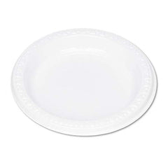 Tablemate Products - Plastic Dinnerware, Plates, 6" Diam, White, 125/Pack - Benchmark Tooling