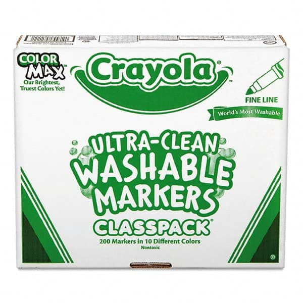 Crayola - Markers & Paintsticks Type: Marker Color: Black; Blue; Brown; Gray; Green; Orange; Pink; Red; Violet; Yellow - Benchmark Tooling