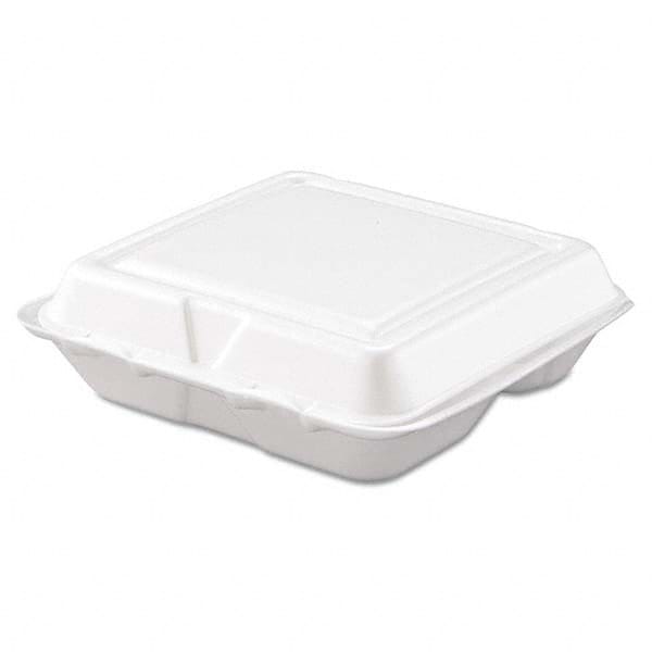 DART - Carryout Food Container, Foam, 3-Comp, White, 8 x 7 1/2 x 2 3/10, 200/Carton - Benchmark Tooling