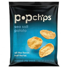 PopChips - Snacks, Cookies, Candy & Gum Breakroom Accessory Type: Potato Chips Breakroom Accessory Description: Potato Chips, Sea Salt Flavor, .8 oz Bag, 24/Carton - Benchmark Tooling