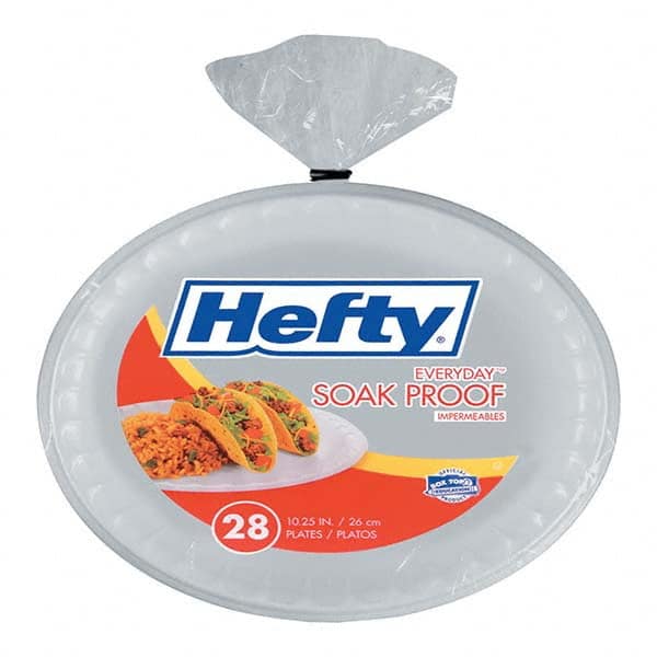 Hefty - Soak Proof Tableware, Foam Plates, 10-1/4" Diam, White, 28/Pack - Benchmark Tooling