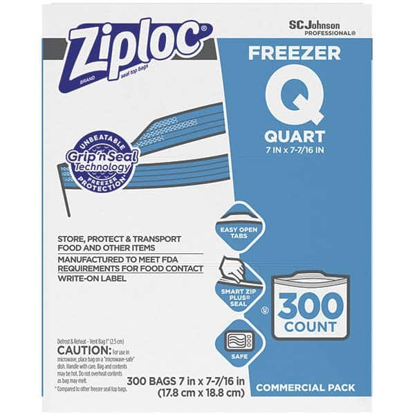 Ziploc - Reclosable Food & Sandwich Bags Volume Capacity: 1 Qt. Width (Inch): 7 - Benchmark Tooling