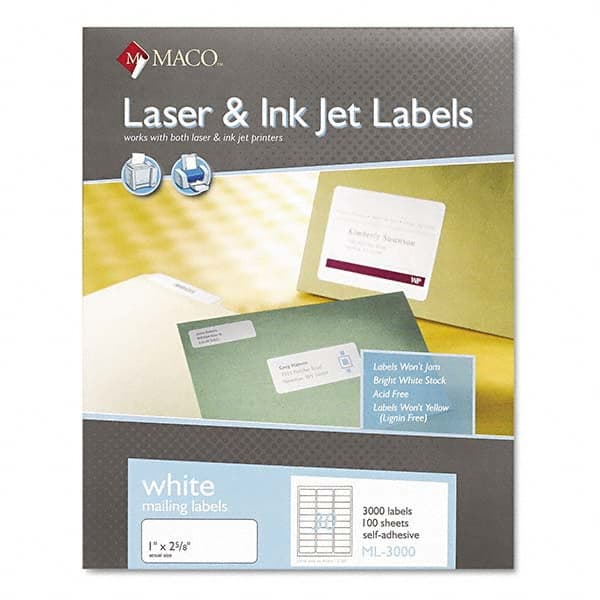 MACO - Labels, Ribbons & Tapes Type: Address Label Color: White - Benchmark Tooling