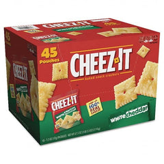 Sunshine - Snacks, Cookies, Candy & Gum Breakroom Accessory Type: Crackers Breakroom Accessory Description: Cheez-it Crackers, 1.5 oz Bag, White Cheddar, 45/Carton - Benchmark Tooling