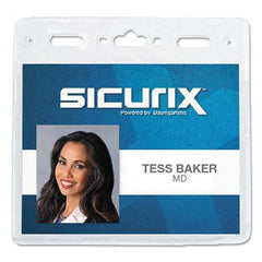 Sicurix - Badge Holders Attachment Type: Clip-On Horizontal or Vertical Holder: Horizontal - Benchmark Tooling