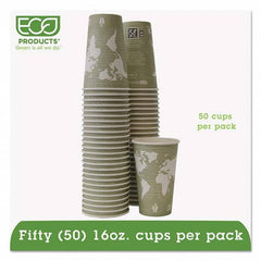 ECO PRODUCTS - World Art Renewable/Compostable Hot Cups, 16 oz, Moss, 50/Pack - Benchmark Tooling