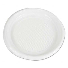 Boardwalk - Hi-Impact Plastic Dinnerware, Plate, 9" Diam, White, 500/Carton - Benchmark Tooling