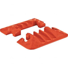 Checkers - 1 2-Piece 3 8' OAL 2-1/4 Max Cable Diam Yellow & Orange On Floor Cable Cover - Benchmark Tooling