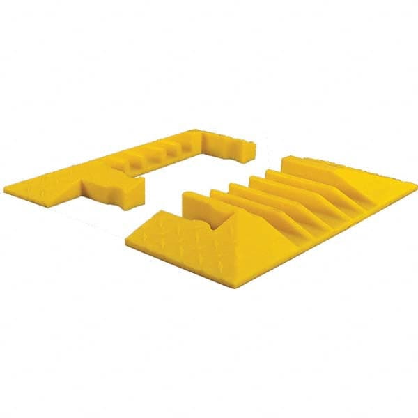 Checkers - 1 2-Piece 5 8' OAL 1-1/4 Max Cable Diam Yellow On Floor Cable Cover - Benchmark Tooling