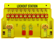 Padllock Wall Station - 22 x 22 x 1-3/4''-With (20) Xenoy Padlocks - Benchmark Tooling