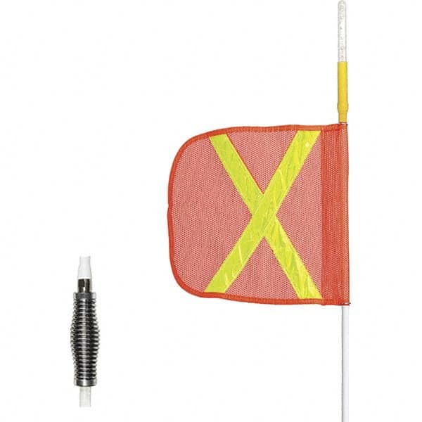 Checkers - Marking Flags Type: Warning Whip Flag w/Light Message or Pattern: Reflective X - Benchmark Tooling