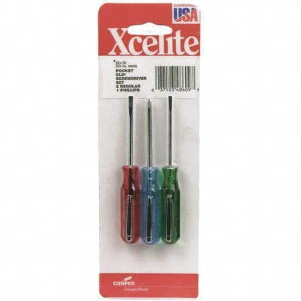 Xcelite - Screwdriver Sets Screwdriver Types Included: Slotted; Phillips Number of Pieces: 3 - Benchmark Tooling