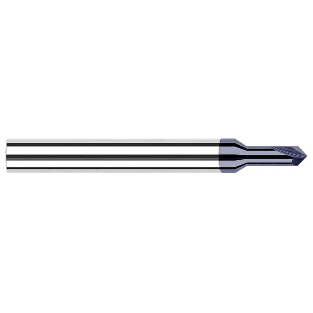 Chamfer Mill: 2 Flutes, Solid Carbide 2-1/2″ OAL, 1/8″ Shank Dia, AlTiN Coated