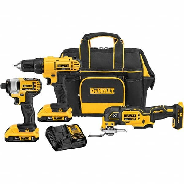 DeWALT - Cordless Tool Combination Kits Voltage: 20 Tools: 1/2" Drill/Driver; 1/4" Impact Driver; Oscillating Multi-Tool - Benchmark Tooling