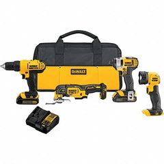 DeWALT - Cordless Tool Combination Kits Voltage: 20 Tools: 1/2" Drill/Driver; 1/4" Impact Driver; Work Light; Oscillating Multi-Tool - Benchmark Tooling