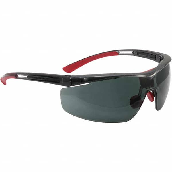 Safety Glass: Anti-Fog, Polycarbonate, Gray Lenses, Full-Framed, UV Protection Black Frame, Adjustable